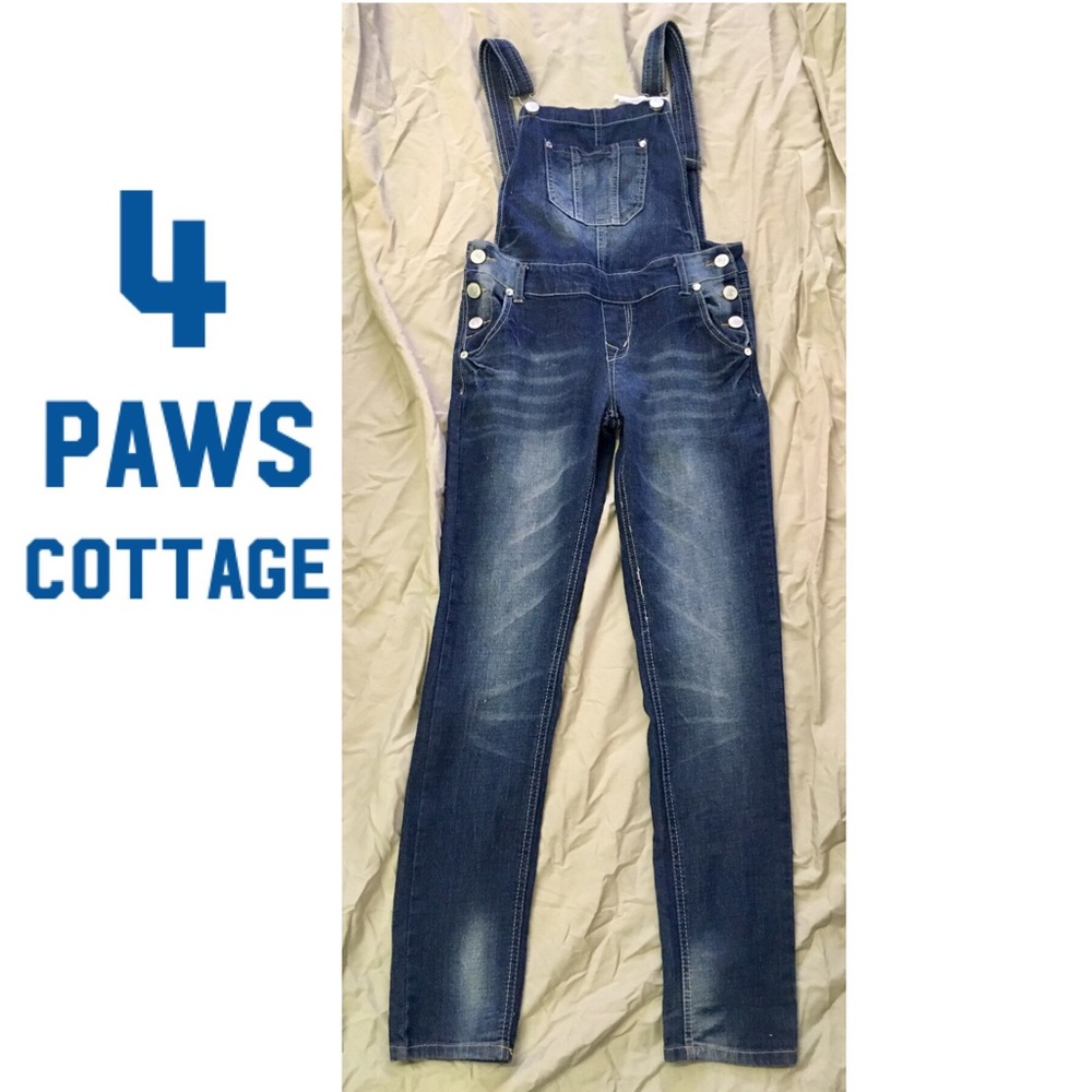 Denim Skinny Overalls, Excellent Condition